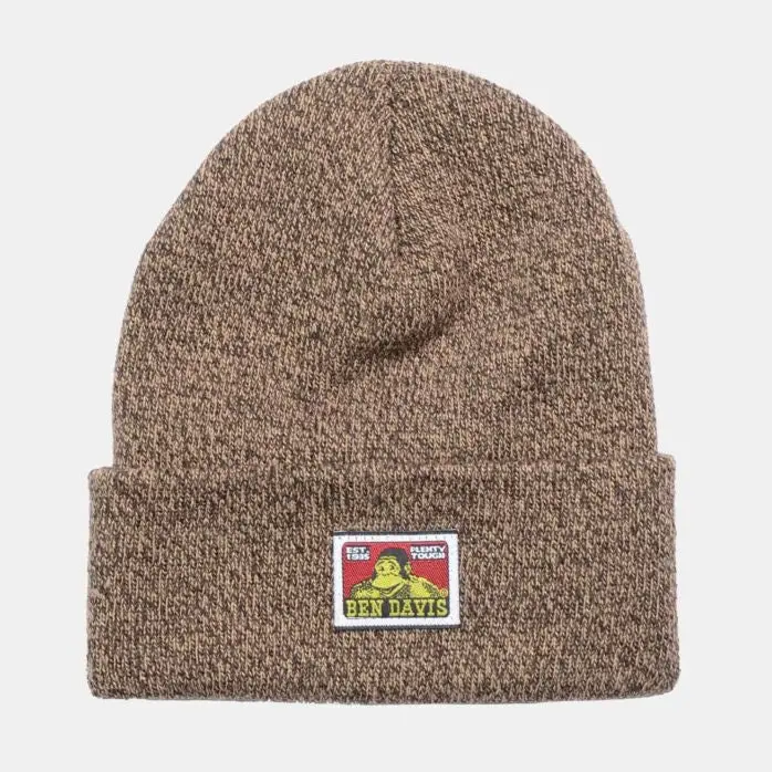 Ben Davis Cuffed Knit Beanie Marled Brown 1