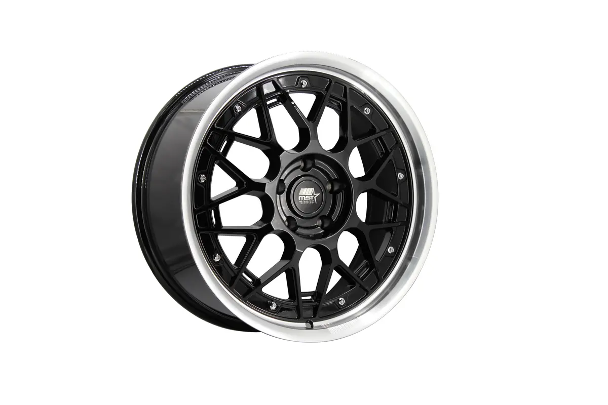 Mt03 - Glossy Black W/ Machined Lip - 19X8.5 5X120 Offset +35 2