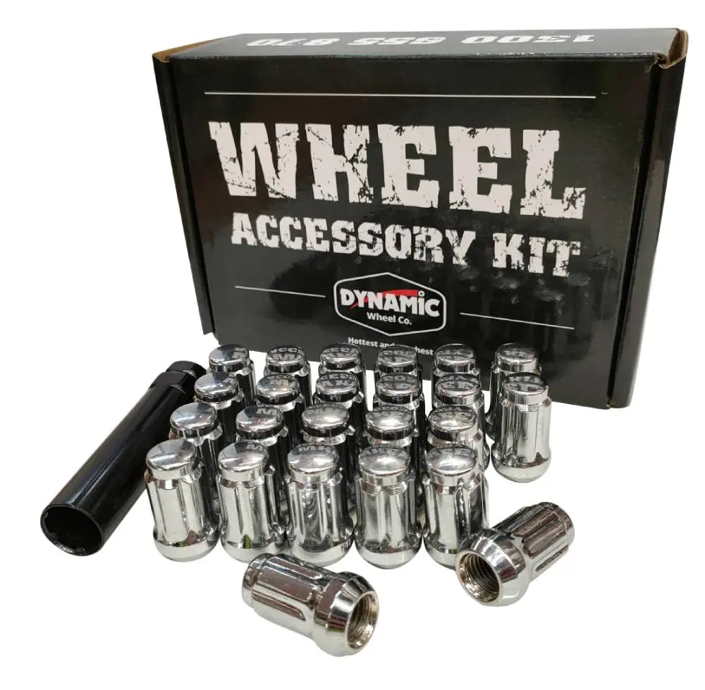 Dynamic Wheel Co - 25 Piece Long Spine Wheel Lug Nut Set (Jimny Models 2018-Current Xl 5-Door, Glx & Lite 3-Door) 3