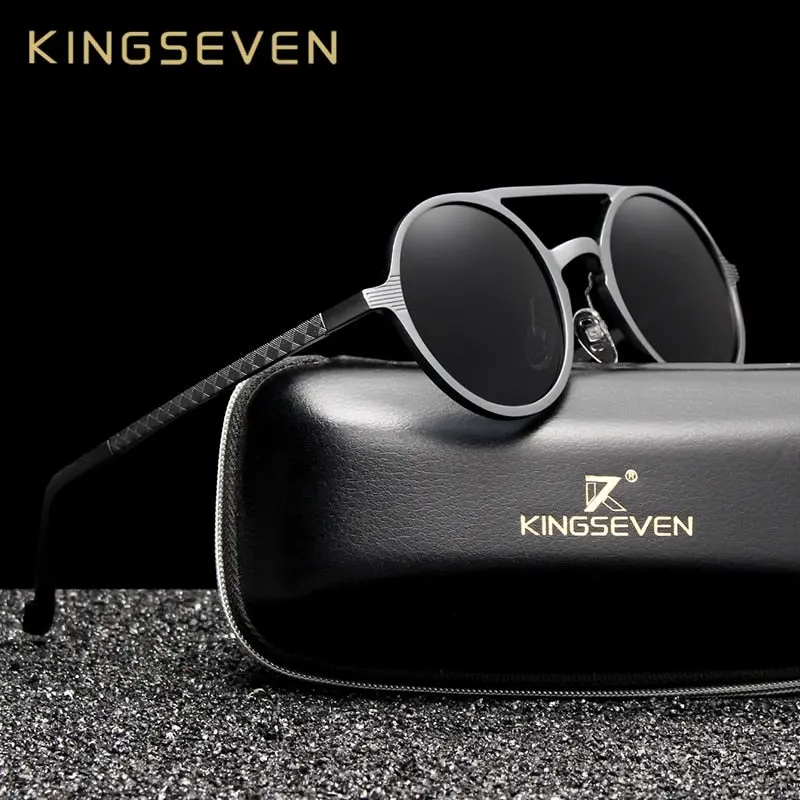 Kingseven Men's Polarized  Round Sunglasses 1