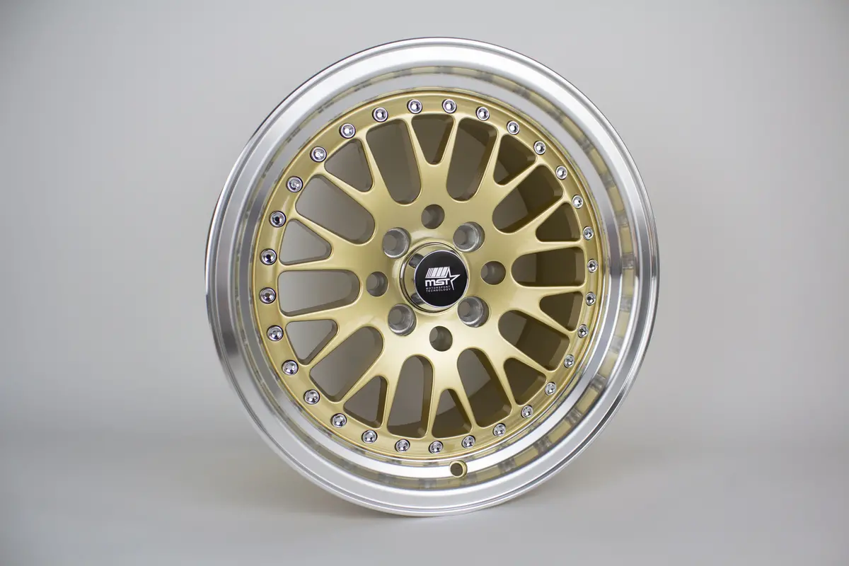 Mt10 - Gold W/Machined Lip - 15X8.0 4X100/4X114.3 Offset +25 2