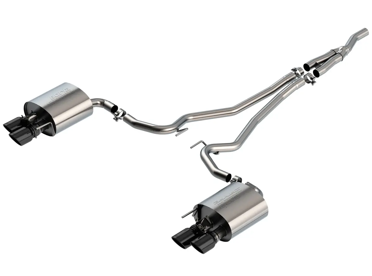 Borla S-Type Catback Exhaust For 2019+ Ford Ecoboost Mustang W/ Active Exhaust (Black Chrome Tips) 1