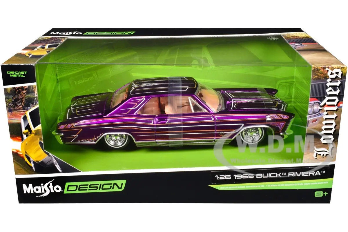 1965 Buick Riviera Purple 1:26 Scale Maisto Lowriders Die Cast Car 1