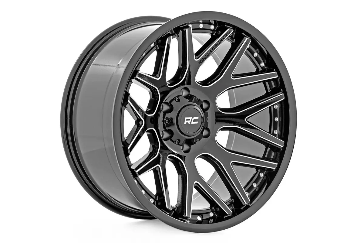 Rough Country 95 Series Wheel | Machined One-Piece | Gloss Black | 20X10 | 5X5 | -19Mm 1