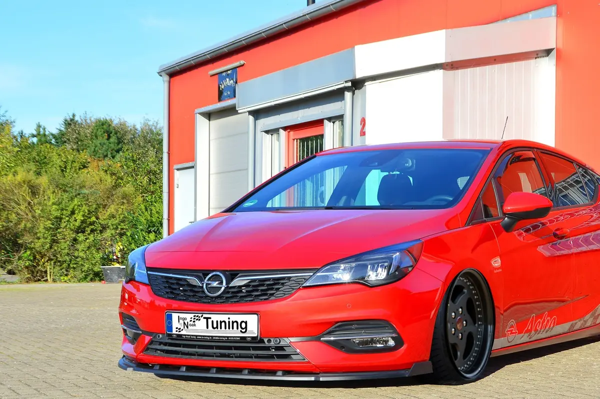 Lip Delantero Copa Con Aleta Para Opel Astra K 5 Puertas + Sportstourer - Negro Brillo 1