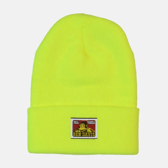 Ben Davis Cuffed Knit Beanie Safety Yellow 1