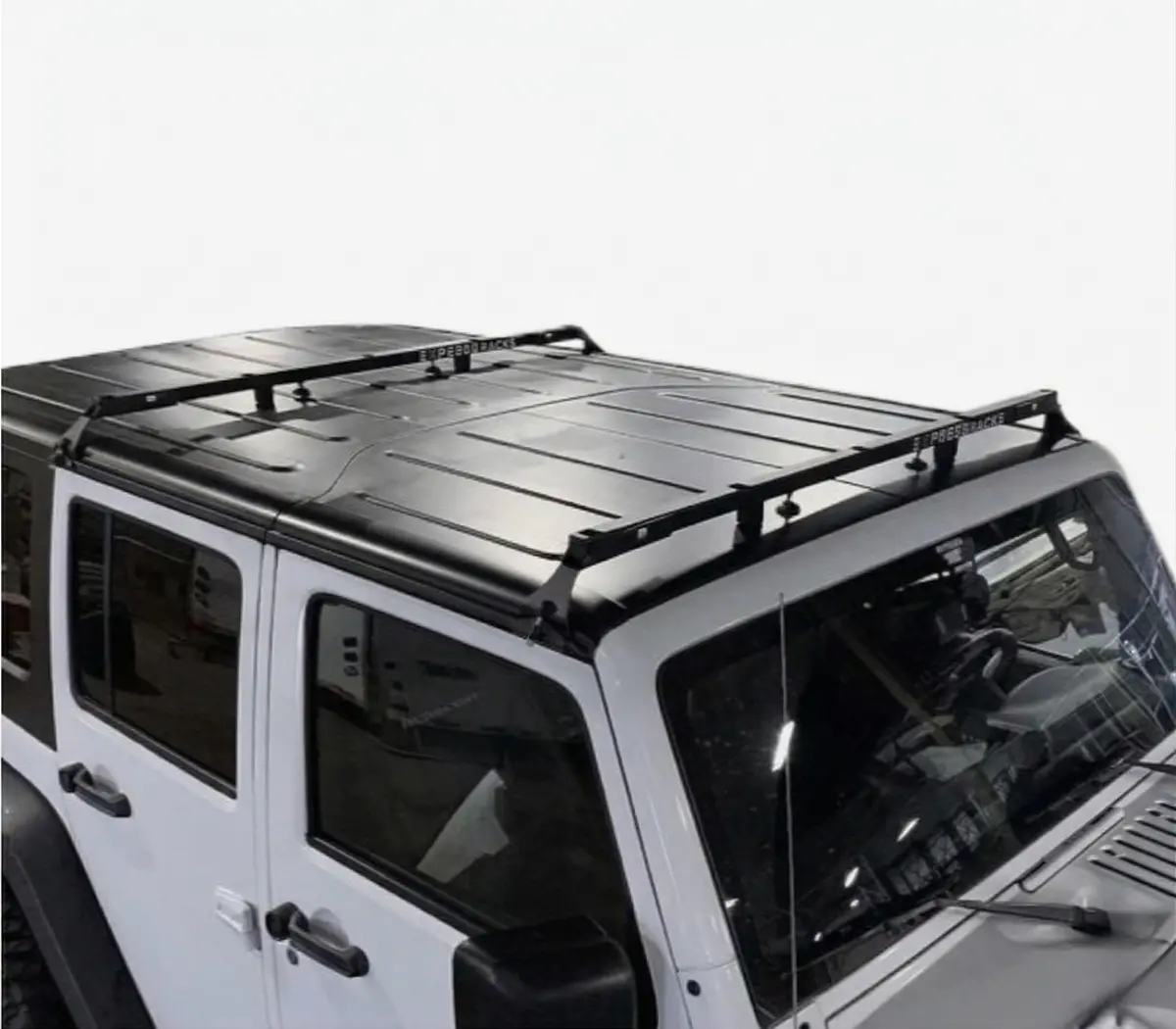 No Drill Click-In Roof Rack Kit | Jeep Wrangler Jk (2Dr & 4Dr) Hard Top | Black 1