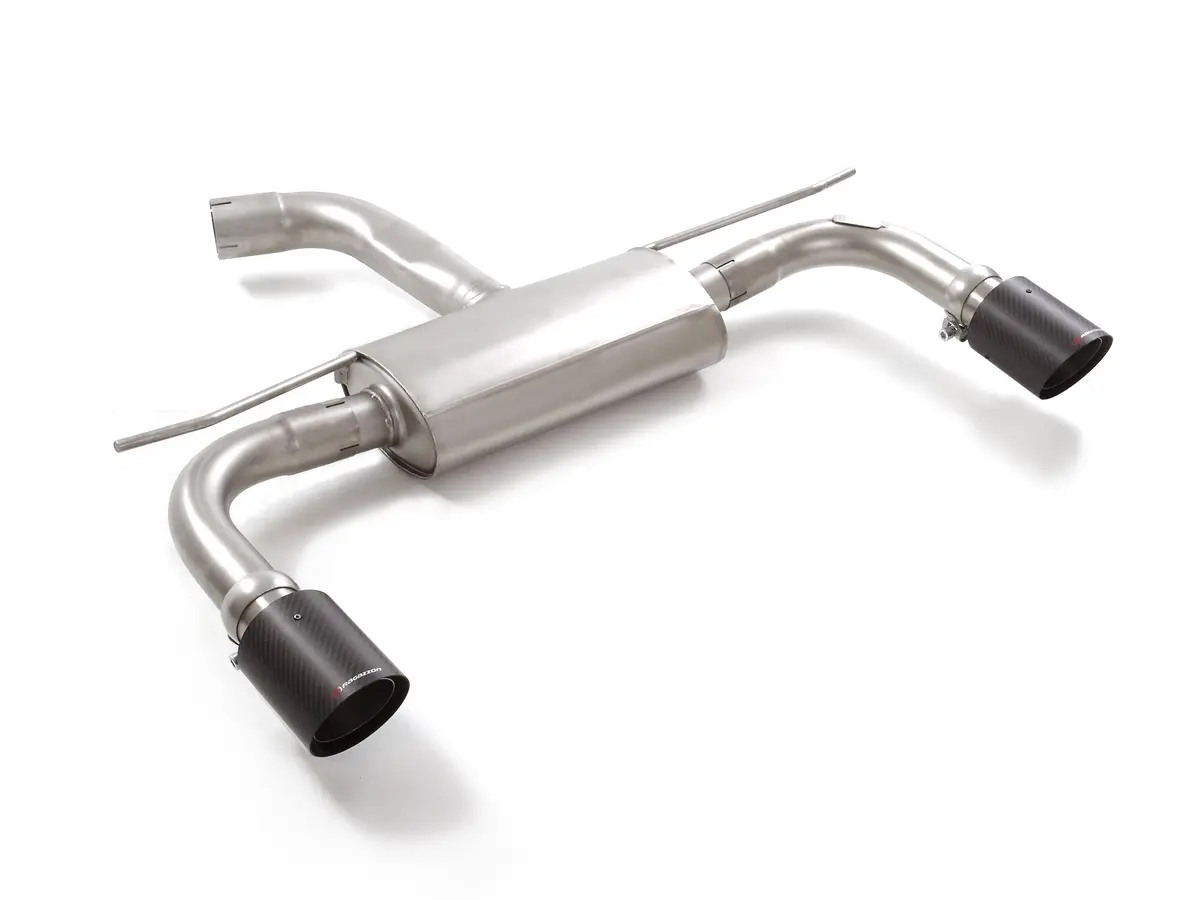 Silencioso Trasero Doble En Acero Inox Con Salidas Redondas 100 Mm Carbon Shot - Ragazzon 1