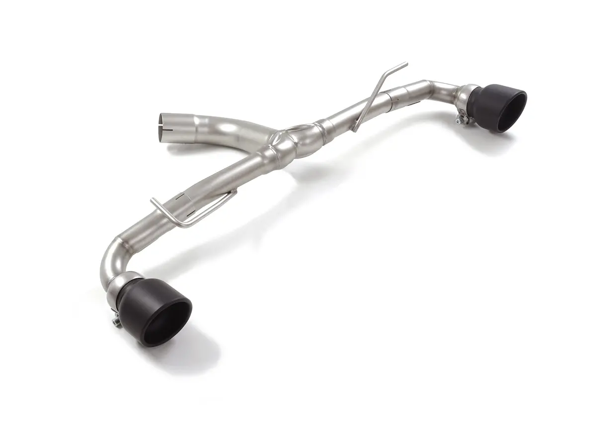 Tramo Trasero Grupo N Doble En Acero Inox Con Salidas Redondas 114 Mm Sport Line Black 1