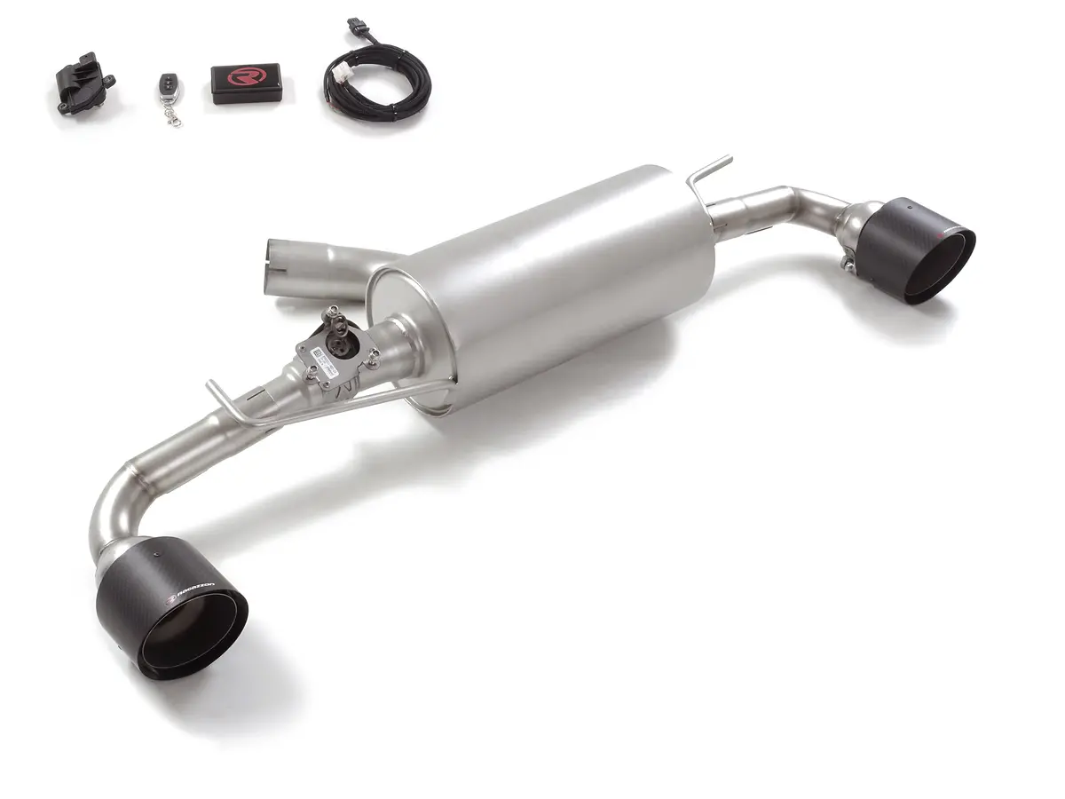 Silencioso Trasero Doble En Acero Inox Con Salidas Redondas 118 Mm Carbon Shot -Ragazzon 1