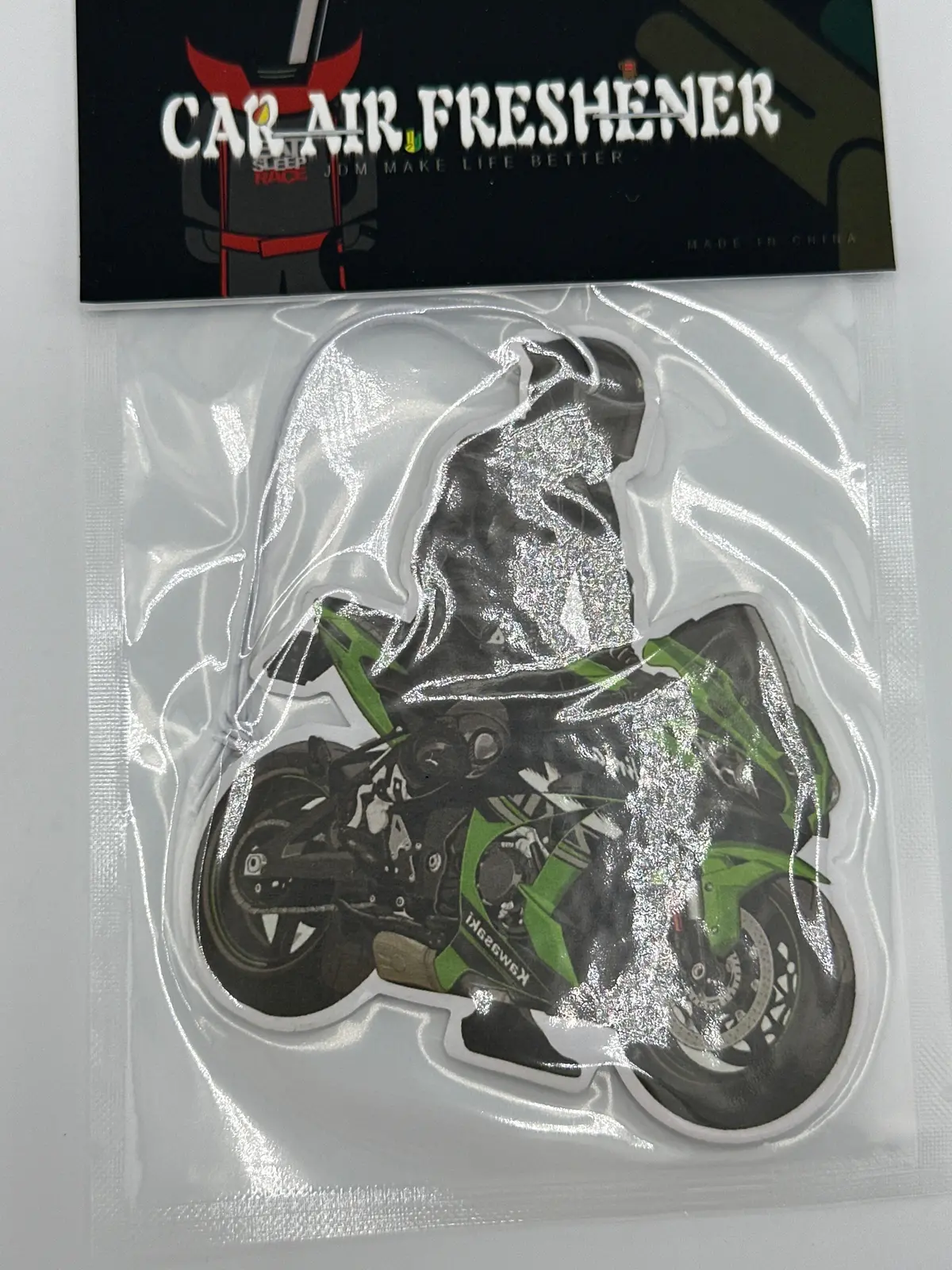 Green And Black Motorcycle Air Freshener 1
