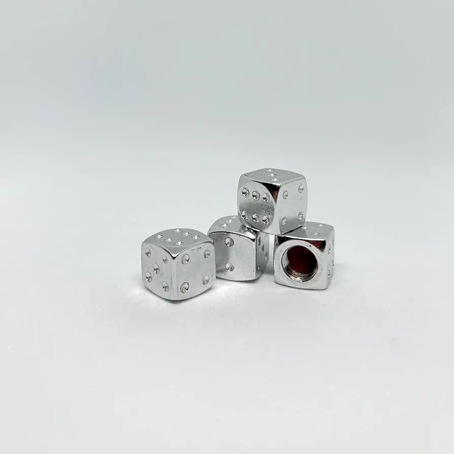Tapones De Valvula Dados Plateados Para Coche 1