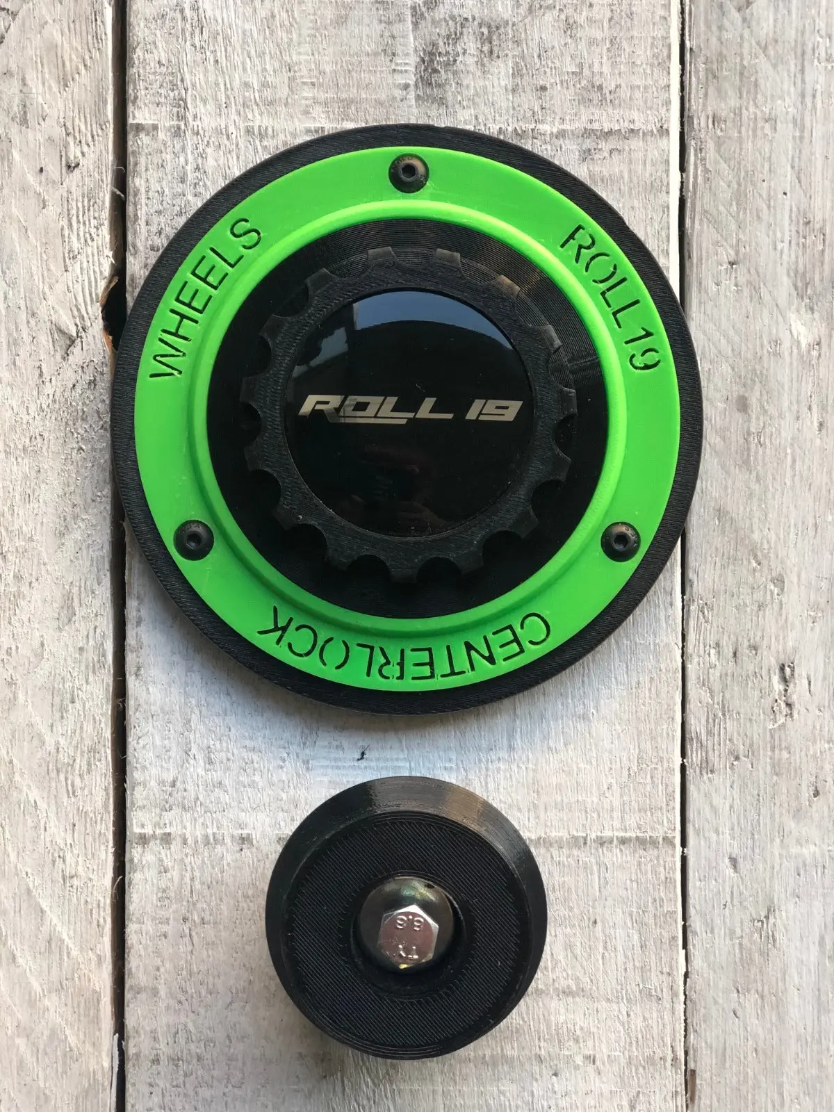 Kit De Tapas Roll19 Centerlock Verde/Negro 1