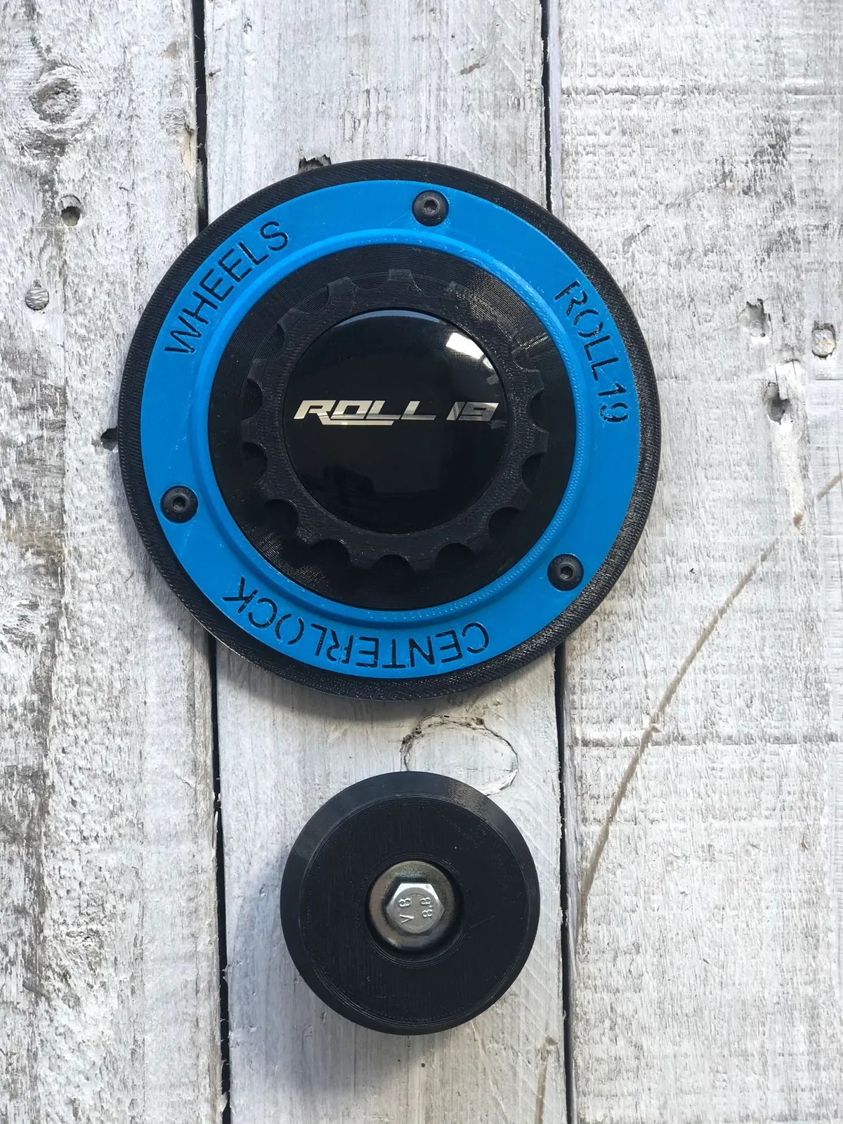 Kit De Tapas Roll19 Centerlock Azul/Negro 1