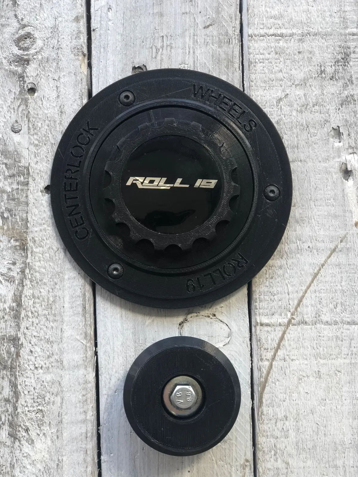 Juego De Tapas Roll19 Centerlock Negro 1