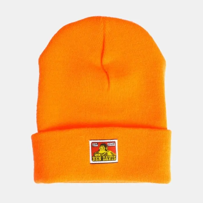 Ben Davis Cuffed Knit Beanie Orange 1