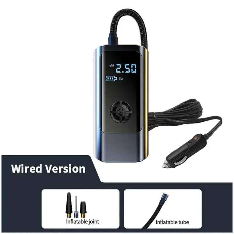 Portable Car Air Compressor 12V 150Psi Electric Tire Inflator - Two Choices, Wired Or Wireless 1