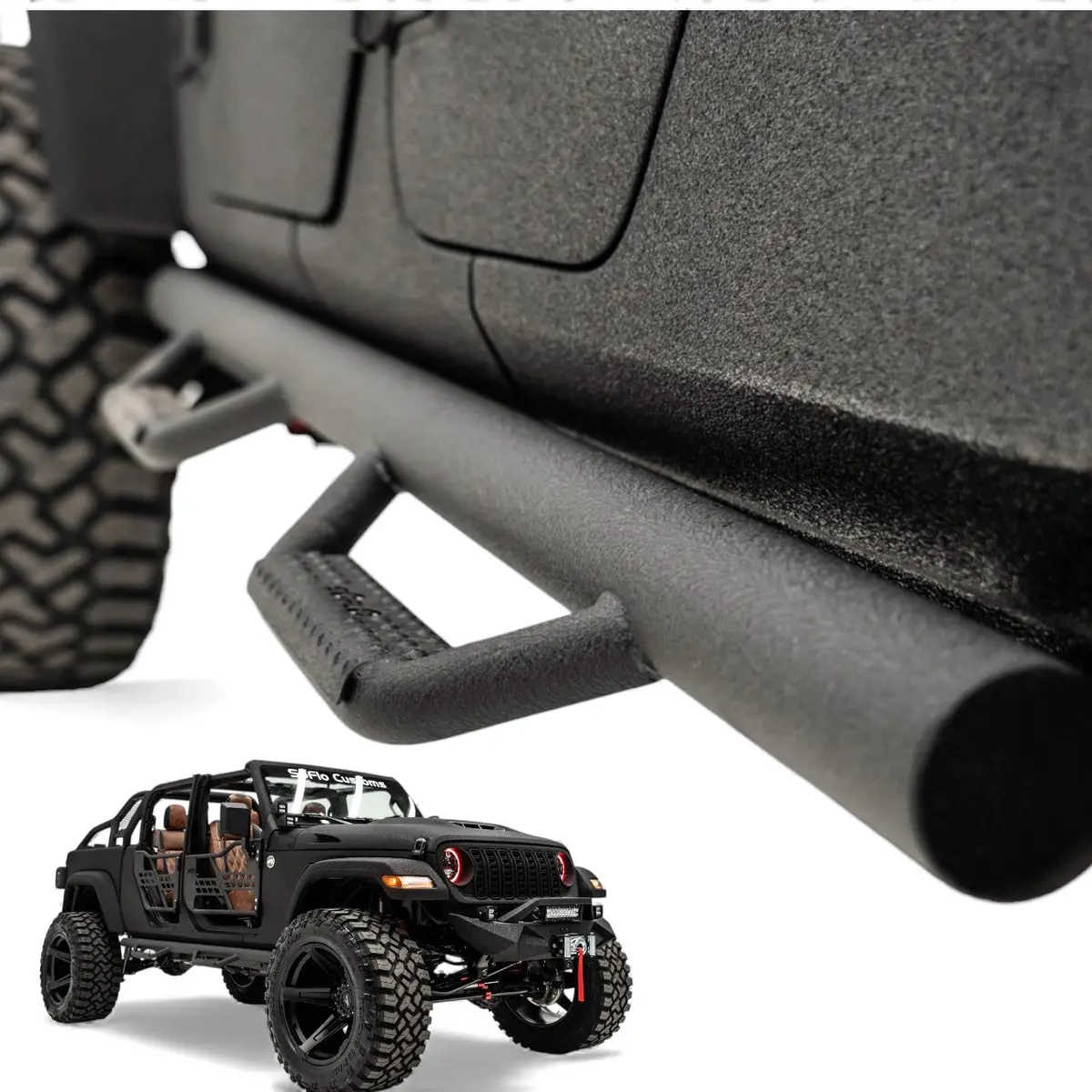 Jeep Gladiator Stationary Steel Side Steps 2020-2026 1