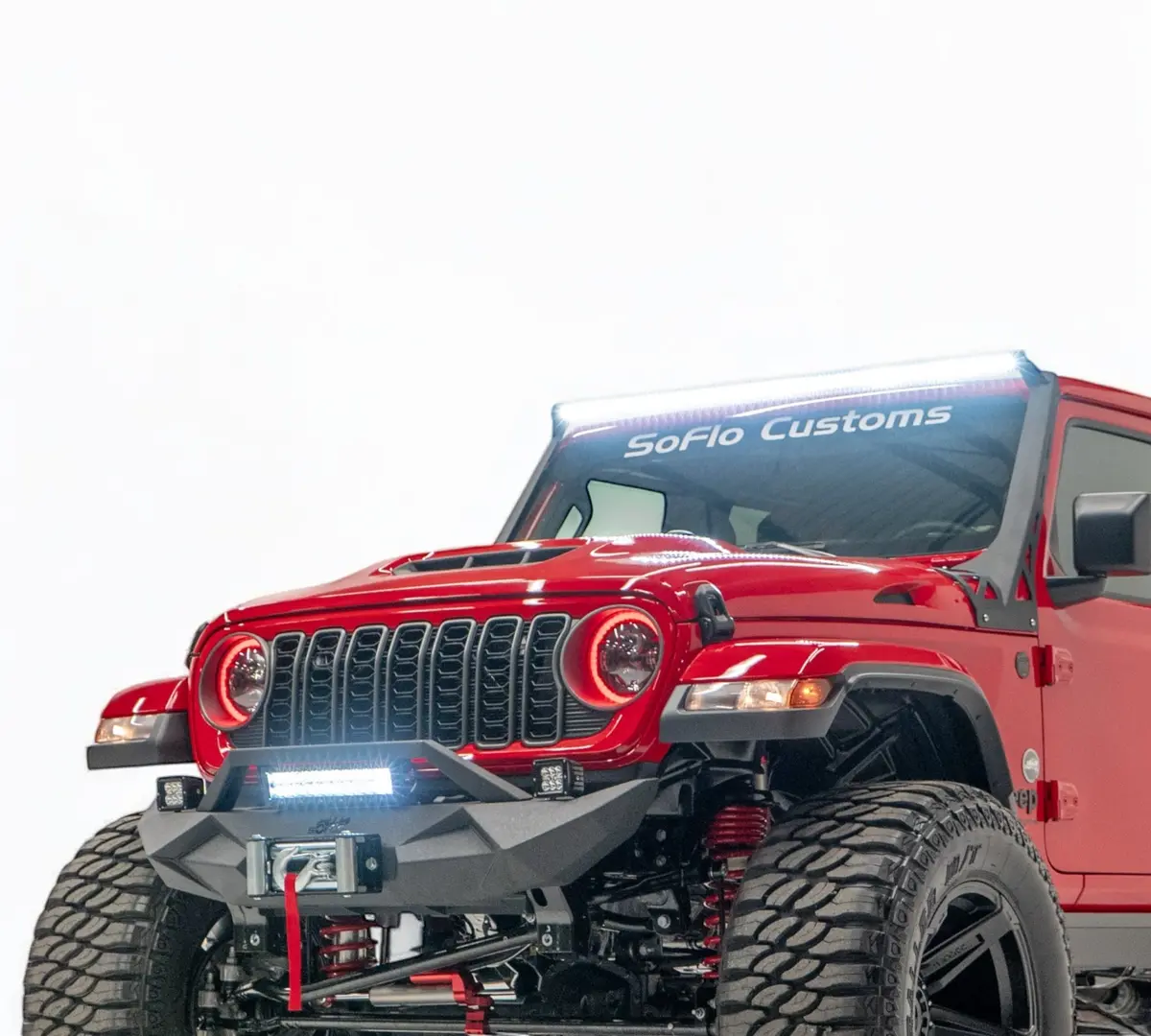 Aluminum Brackets And 52” Light Bar With Led Light Bar For Jeep Gladiator 2020-2026 1