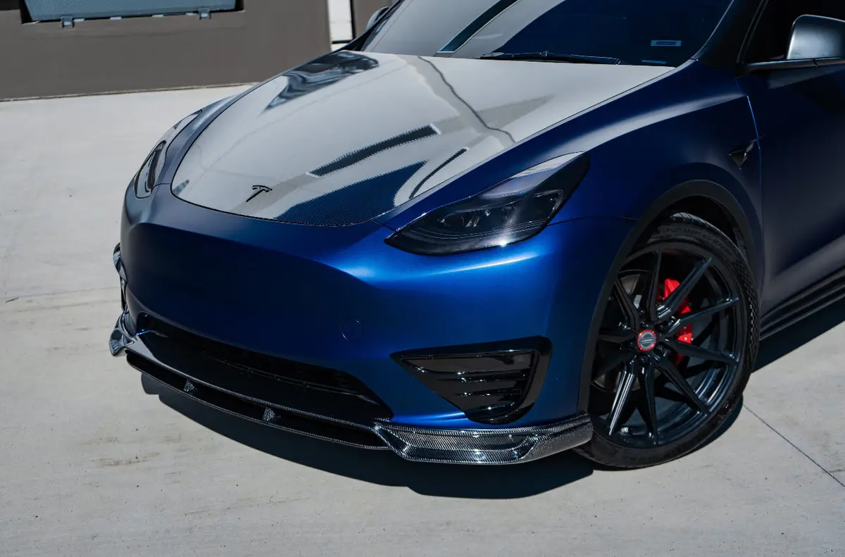 Tesla Model Y Carbon Fiber Front Lip 1