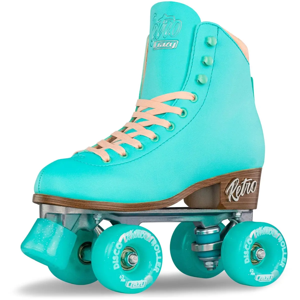 Crazy Skates Classic Vintage Retro Roller Skates - Teal Look 1