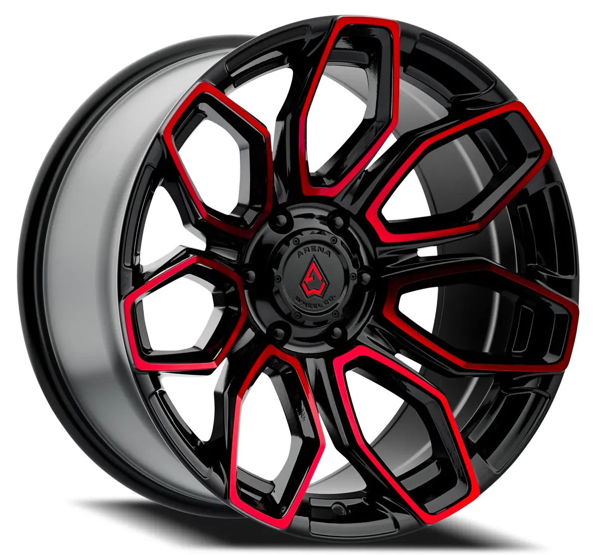 Cobra Wheel - 20X9 - 0Mm - Glossy Black Machine Red Tint 1