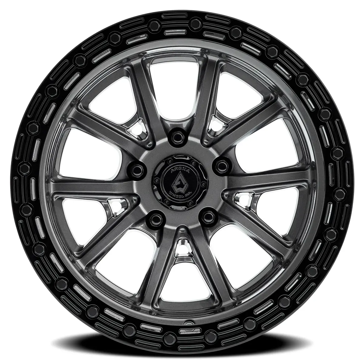 Trek Wheel - 17X9 - -12Mm - Glossy Gun Metal Center Glossy Black Lip 1