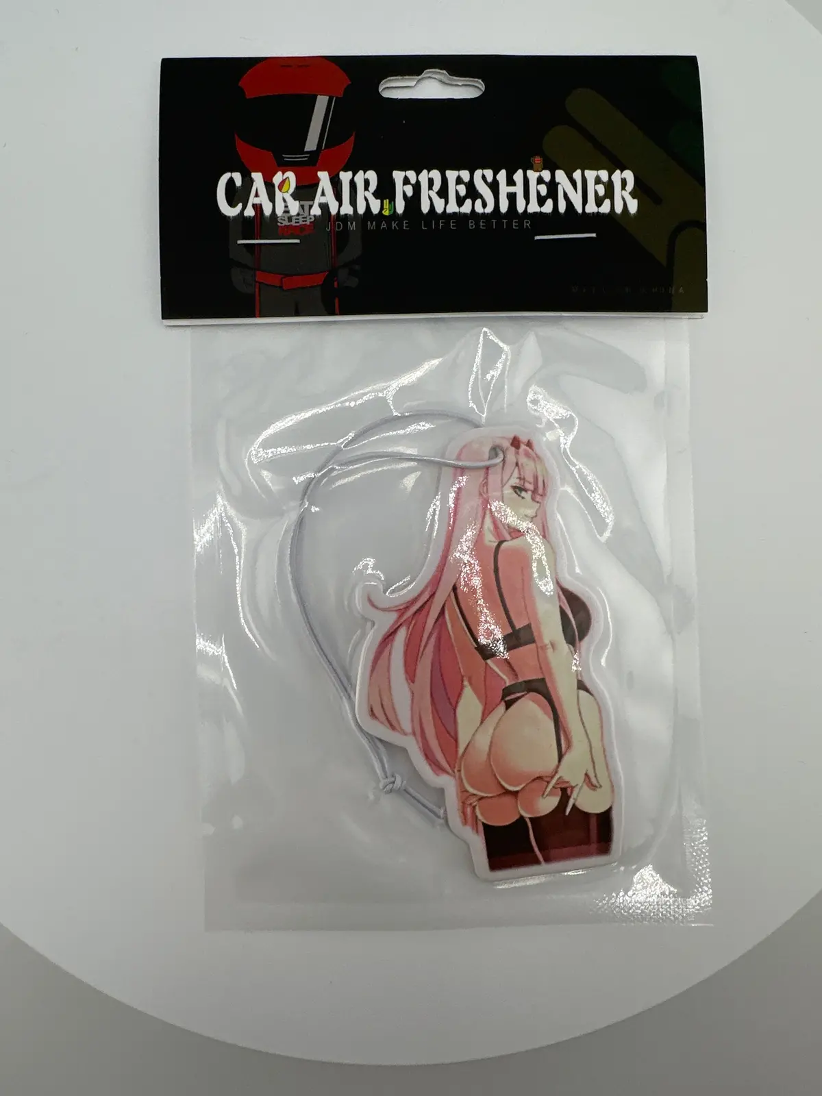 Anime Waifu In Bikini With Pink Hair Air Freshener 1