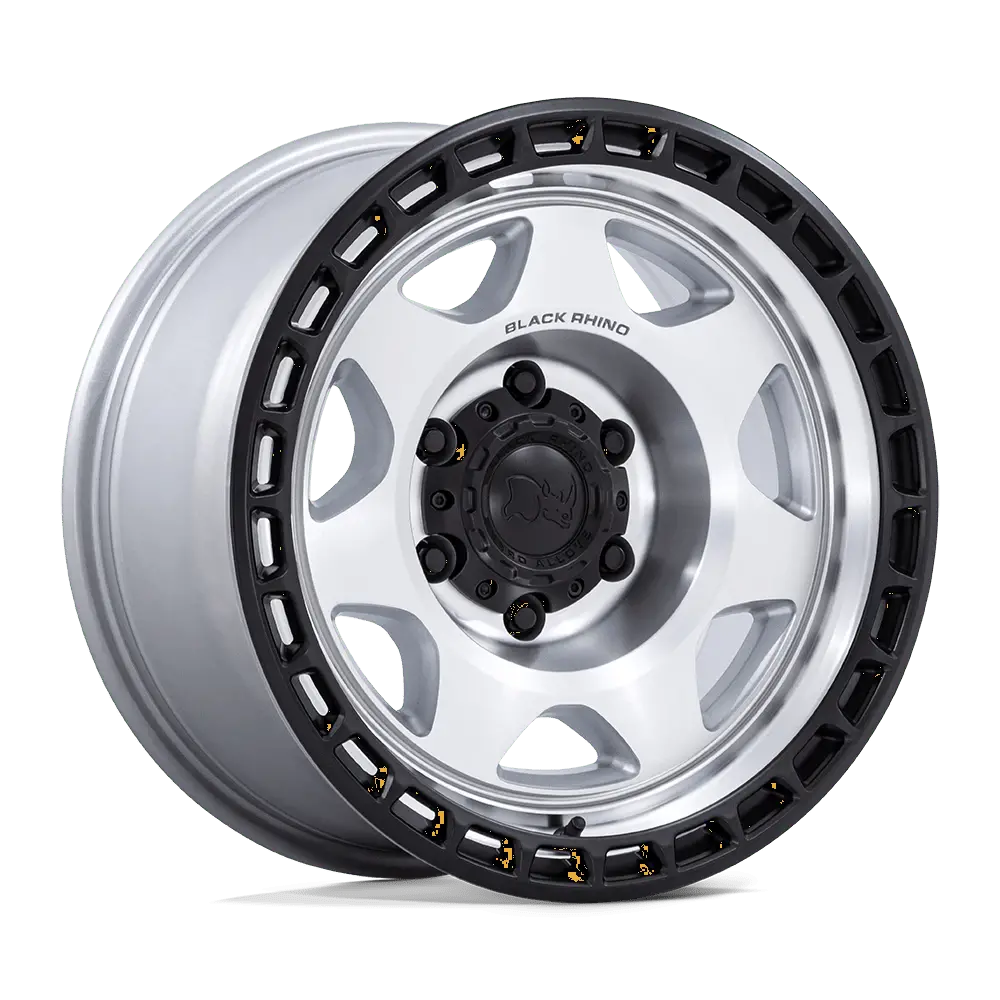 Black Rhino Silver Machined W/ M-Black Lip Voyager 17X8.5 5X5 71 +0 Slv-Mch-Blk 1