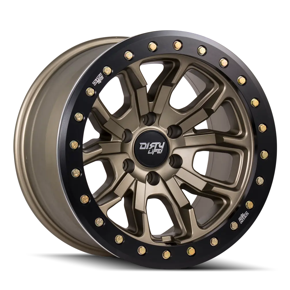 Dirty Life Dt-1 9303 Satin Gold W/Simulated Beadlock Ring 17X9 5-127 -38Mm 78.1Mm 1
