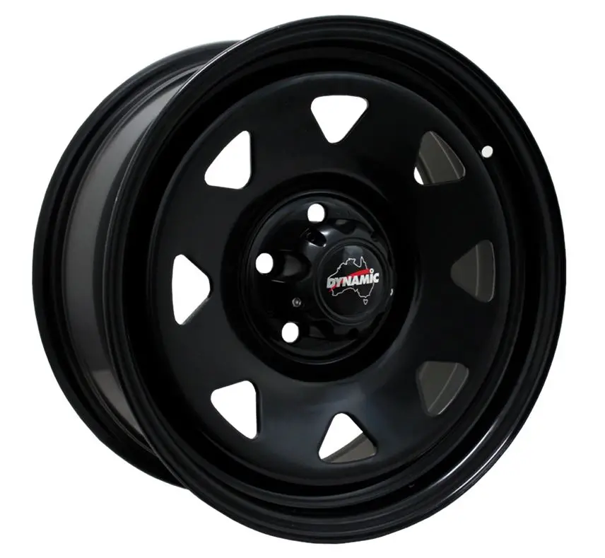 Dynamic Wheel Co. Sunraysia Black Steel Wheel - *15X7" Et3  (Jimny Models 2018-Current Glx & Lite 3-Door) 1