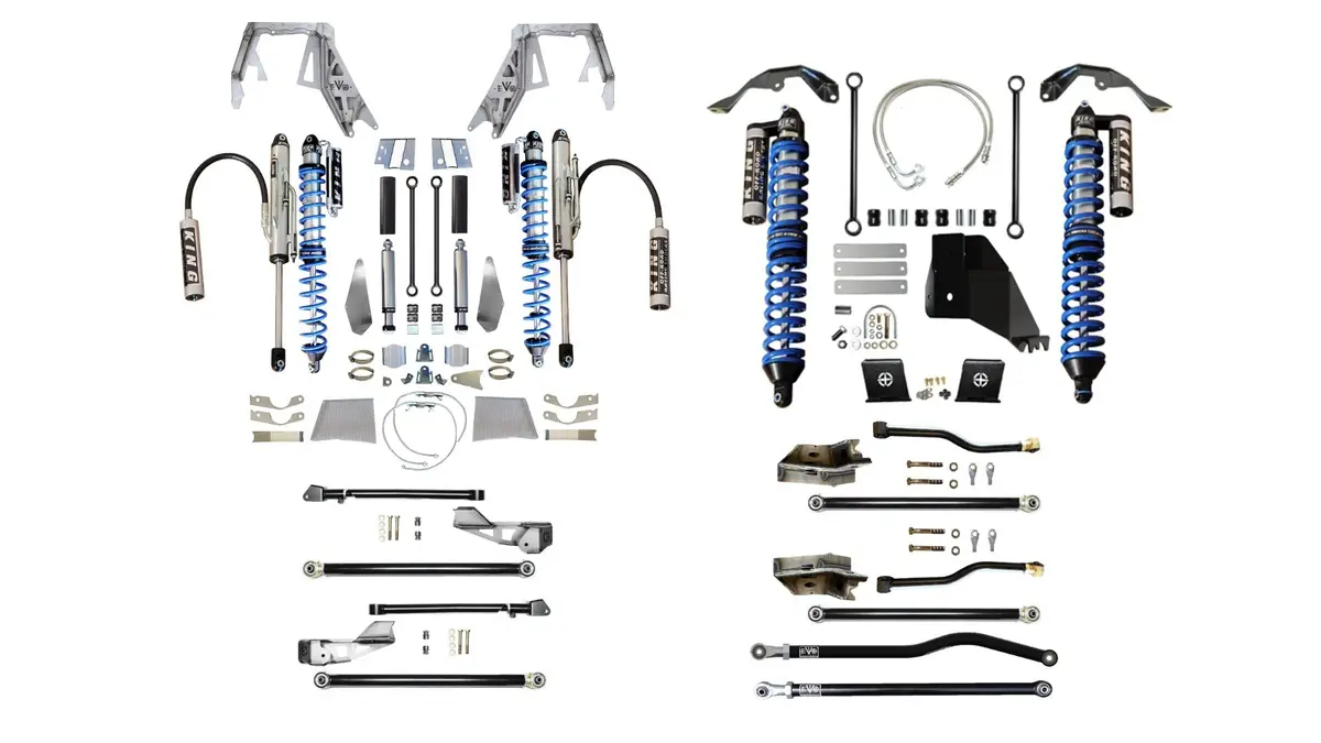 Jt (Diesel) King Front Double Throw Down Rear 2.5 Inch King Coilover Bypass Long Arm Pro Plus Jeep Gladiator 1