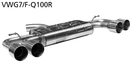 Rear Silencer With Double Tailpipe Lh+Rh 2X Ø 100 With Race Look 1