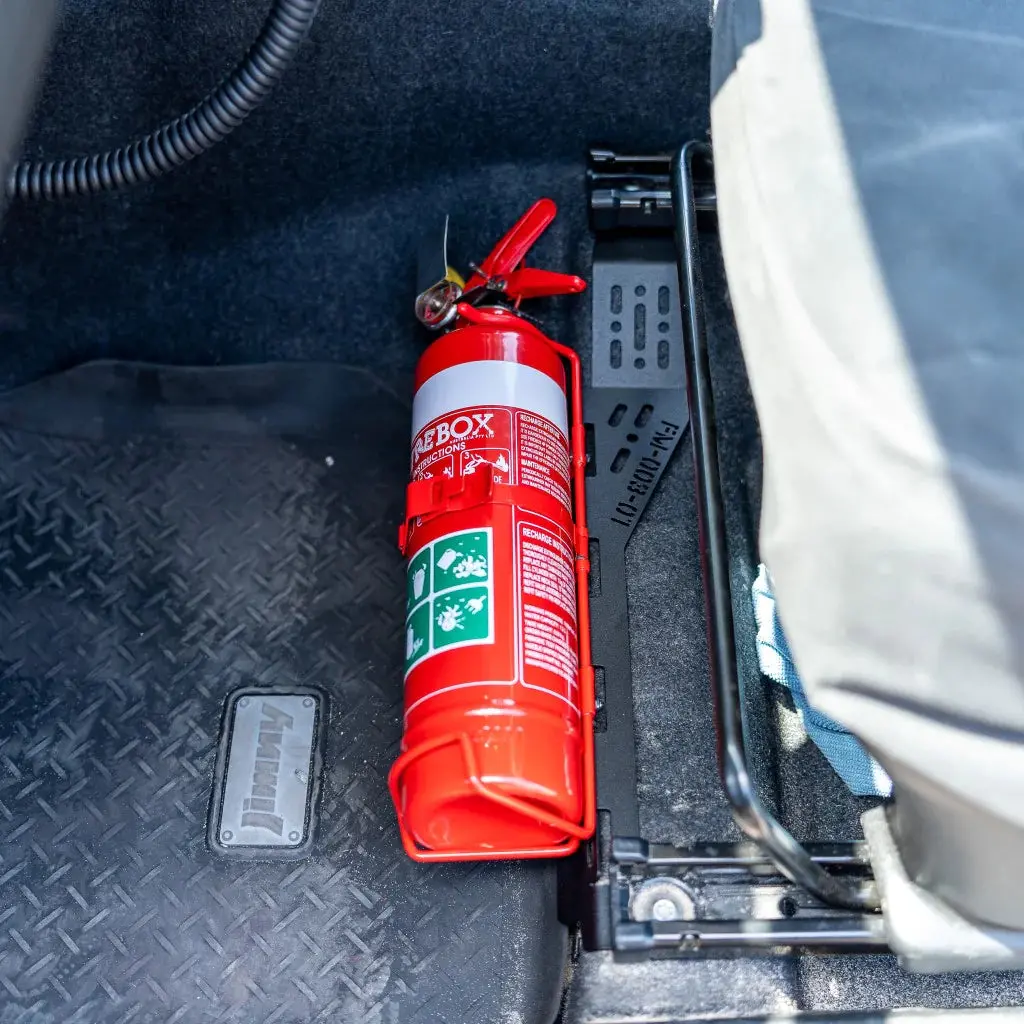 Pirate Camp Co Fire Extinguisher Bracket - Passenger Side (Jimny Models 2018-Current Xl 5-Door, Glx & Lite 3-Door) 1
