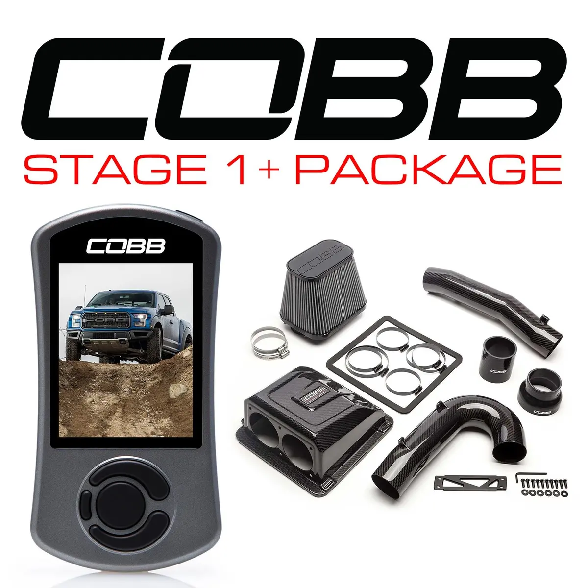 Cobb Tuning Stage 1+ Redline Carbon Fiber Power Package For 2017+ Ford F-150 Raptor 1