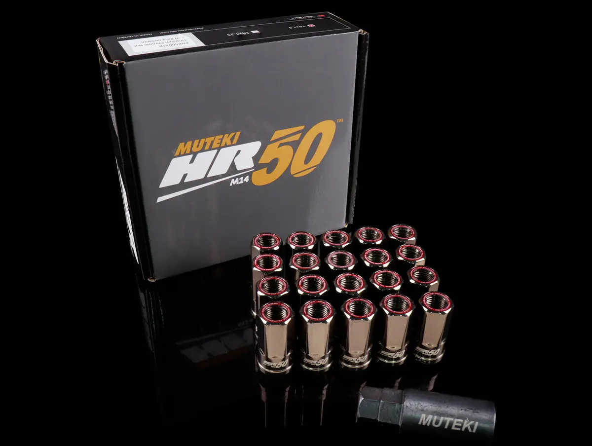 Muteki Hr50 14X1.50 Open End Lug Kit - Titanium Chrome 1