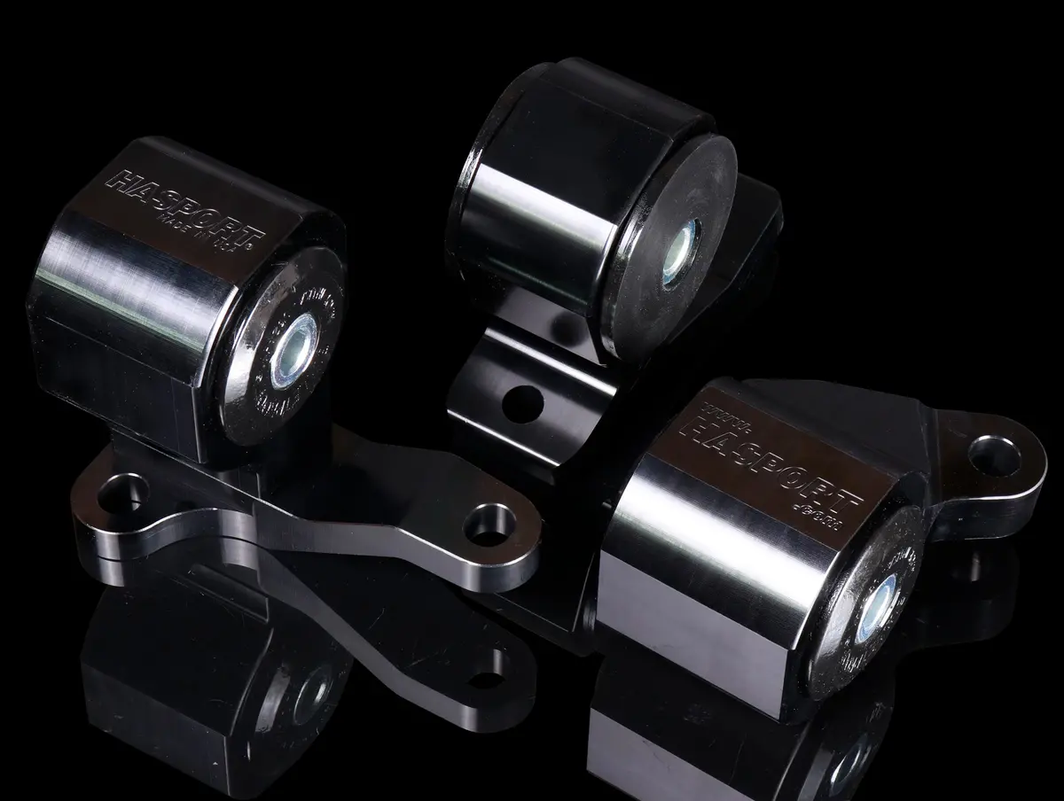 Hasport Billet Black Replacement Mounts - 88-91 Civic / Crx Sir (Ef8/Ef9) 1