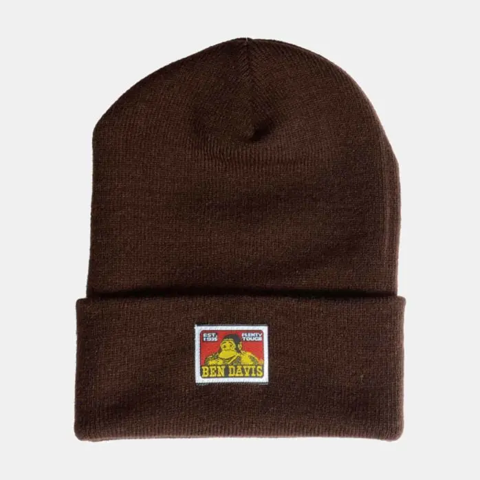 Ben Davis Cuffed Knit Beanie Brown 1