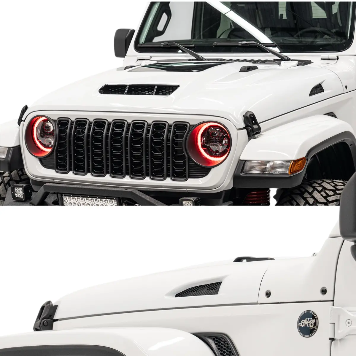 Jeep Wrangler Soflo Custom Hood With Clear Insert 2018-2026 1