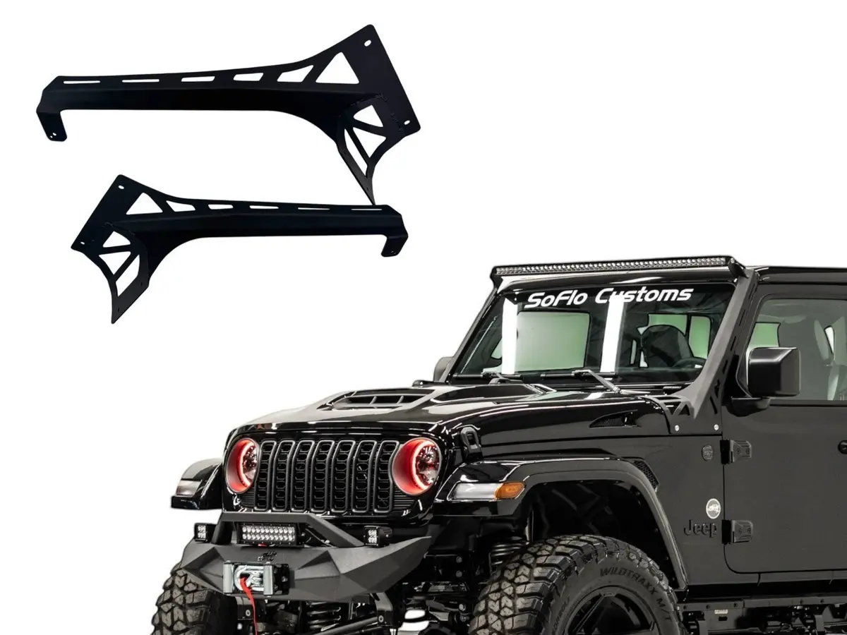 Aluminum Brackets And 52” Light Bar With Led Light Bar For Jeep Wrangler 2018-2026 1