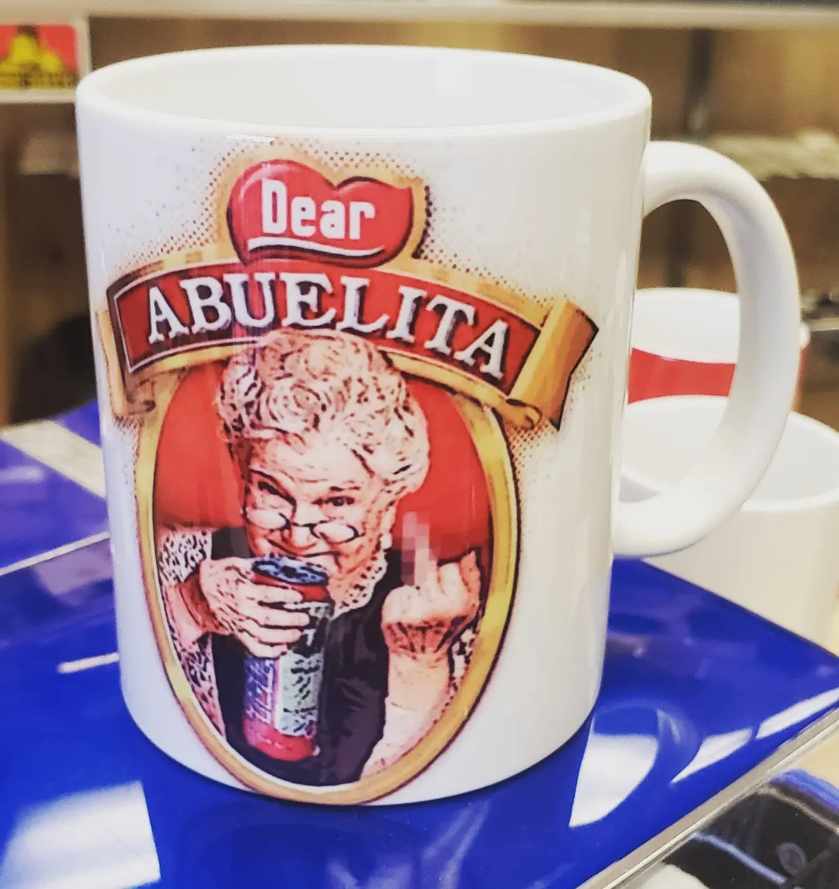 Abuelita Tecate Coffee Mug 11Oz. On White Mug 1