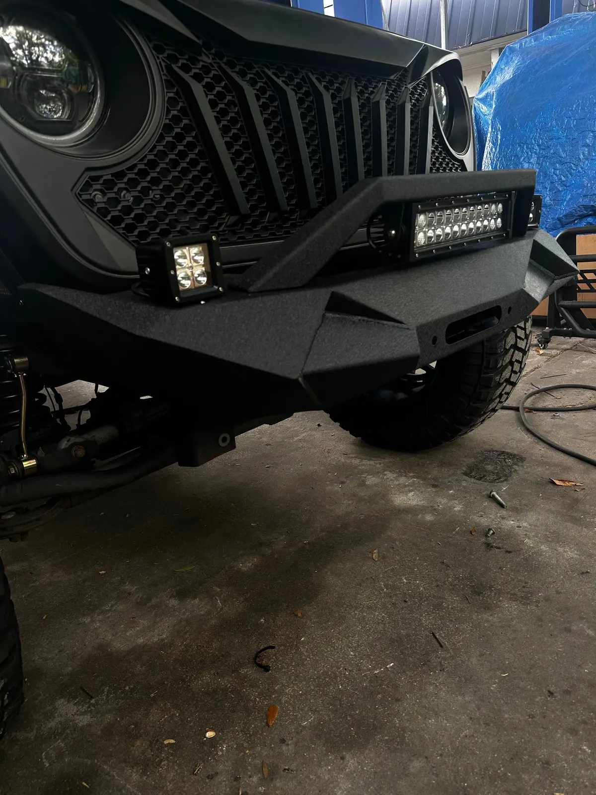 Trail Ops Stubby Front Bumper W/ Light Bar &Amp; Cube Lights – Jeep Wrangler Jl / Jlu &Amp; Gladiator Jt (2018–2026) 1