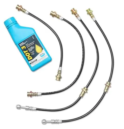 Superpro Extended Braided Brakeline Kit - Includes Bendix Dot3 Brake Fluid (Jimny Models 2018-Current Xl 5-Door, Glx & Lite 3-Door) 1