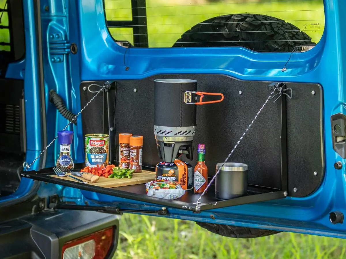Kaon Rear Tailgate Drop Down Table (Jimny Models 2018-Current Xl 5-Door, Glx & Lite 3-Door) 1