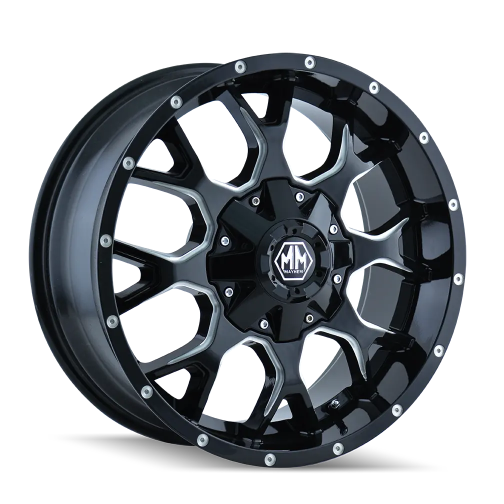 Mayhem Warrior 8015 Gloss Black Milled 20X10 5-127/5-139.7 -25Mm 87Mm 1