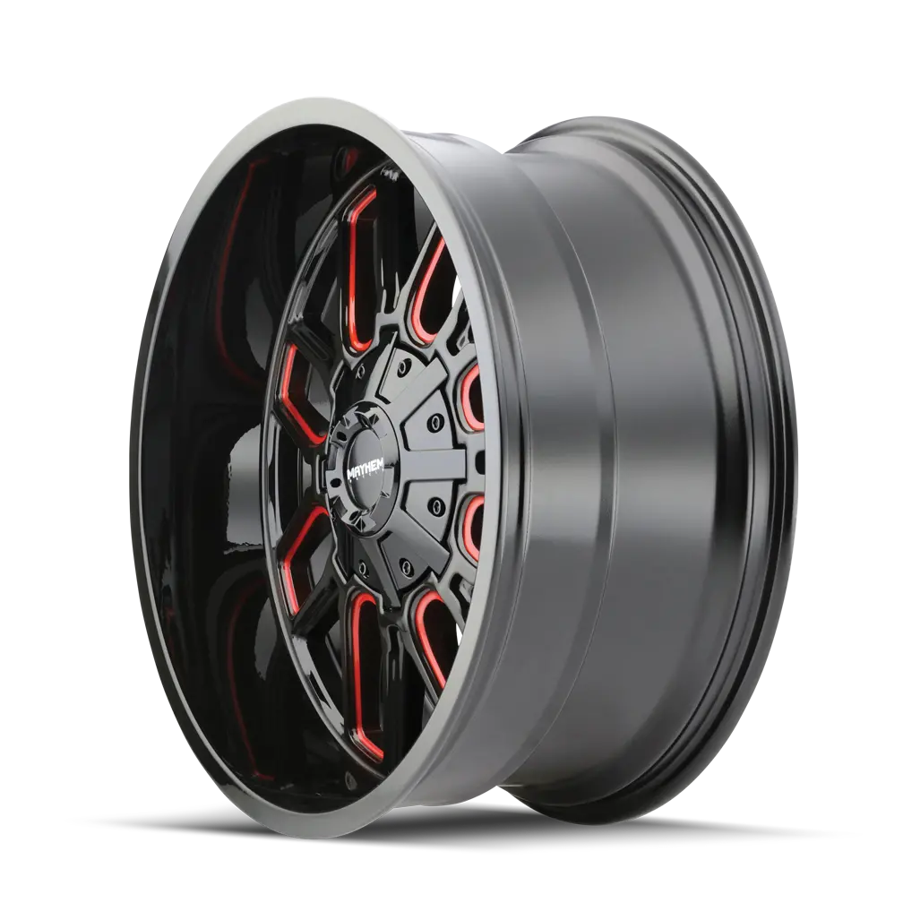 Mayhem Cogent 8107 Gloss Black Milled Prism Red 20X10 5-127/5-139.7 -19Mm 87.1Mm 2