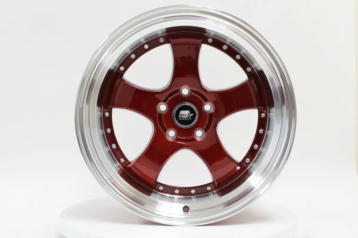 Mt07 - Candy Red W/Machined Lip - 18X9.5 5X114.3 Offset +20 1