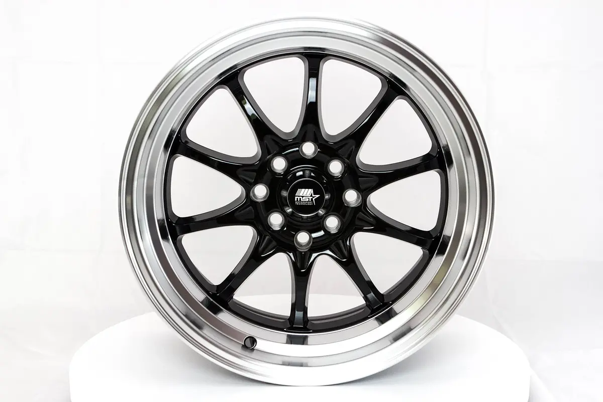Mt11 - Black W/Machine Lip - 16X8.0 4X100/4X114.3 Offset +15 1