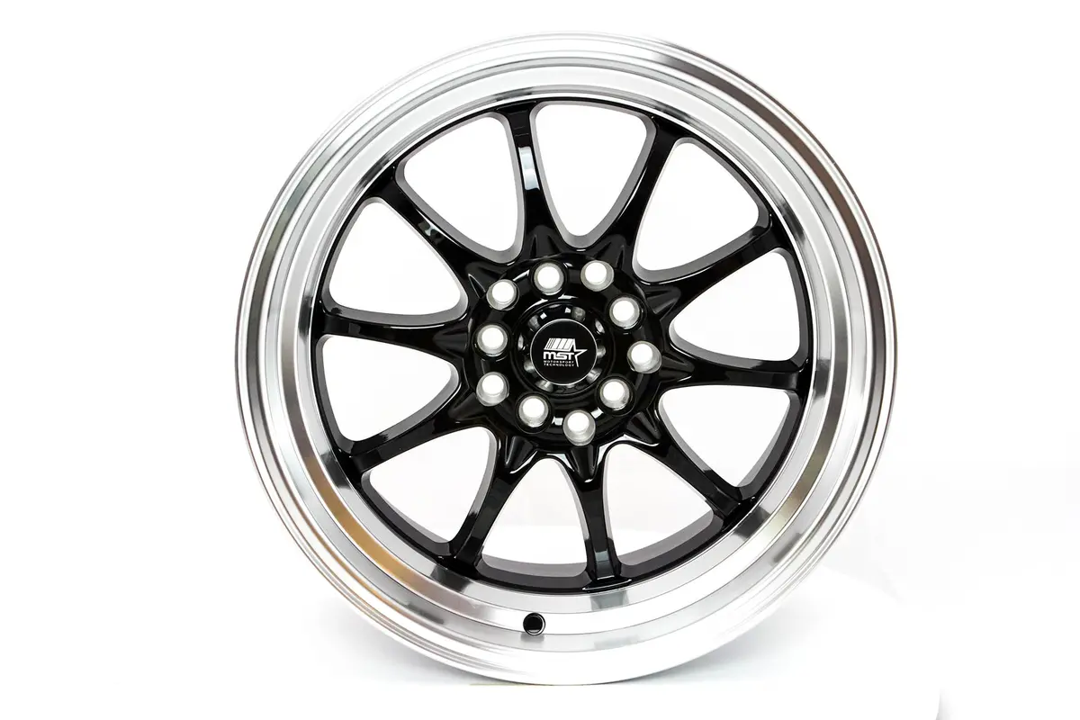 Mt11 - Black W/Machine Lip - 16X8.0 5X100/5X114.3 Offset +15 1