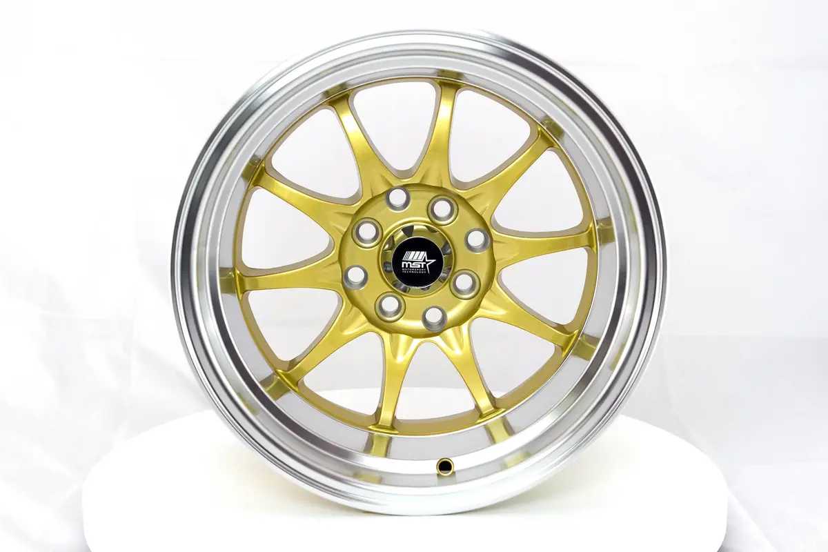 Mt11 - Gold W/Machined Lip - 15X8.0 4X100/4X114.3 Offset +0 1